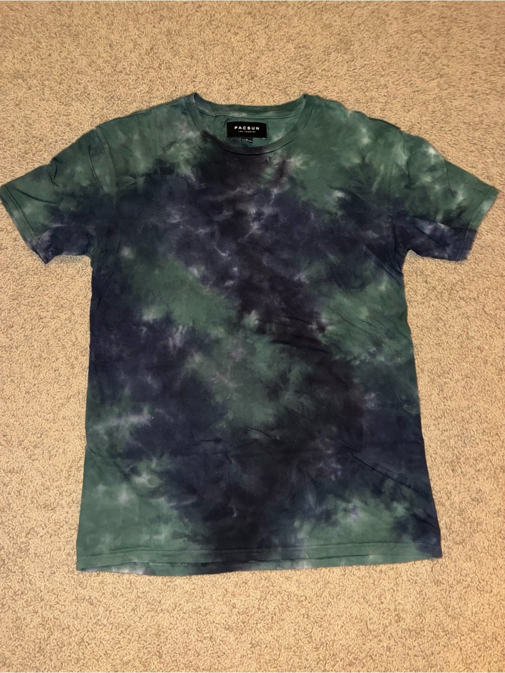 PacSun Green and Navy Tie-Dye Short Sleeve Tee